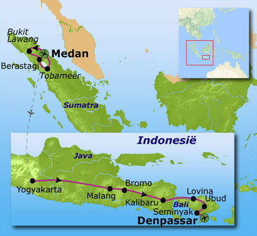 Familiereis Sumatra, Java en Bali