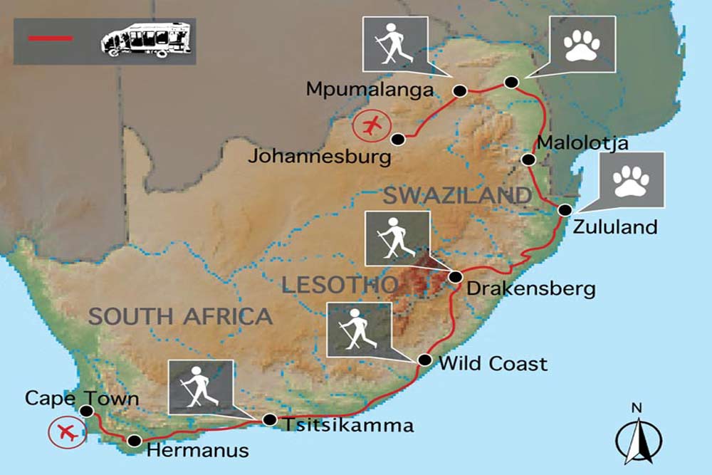 17 daagse Rainbow Route South Africa Comfort groepssafari