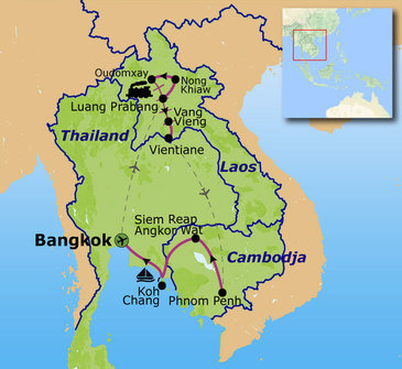 Familiereis Thailand, Laos en Cambodja