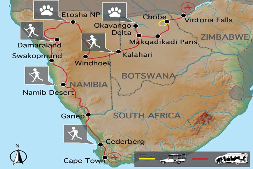 21 daagse Cape to Victoria Falls Grand Explorer Comfort groepssafari