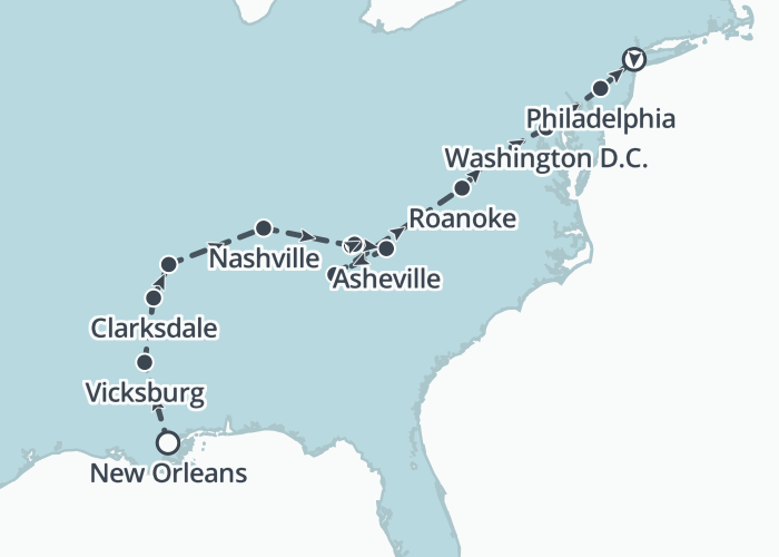 Van New Orleans naar New York